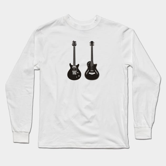 Guitar and Acoustic Guitar Long Sleeve T-Shirt by TambuStore